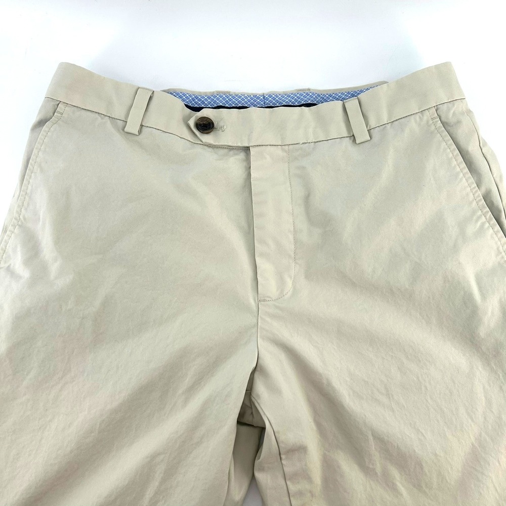 Brooks Brothers Milano Chino Pants Mens 33x32 Khaki Tan Supima Cotton Taper Leg